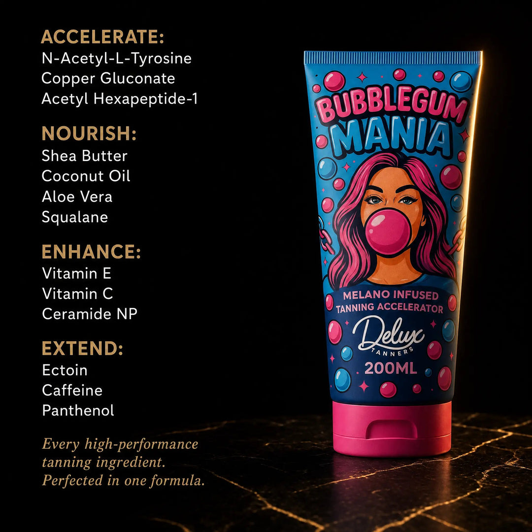Bubblegum Mania Next-Gen tanning cream with no DHA or bronzer