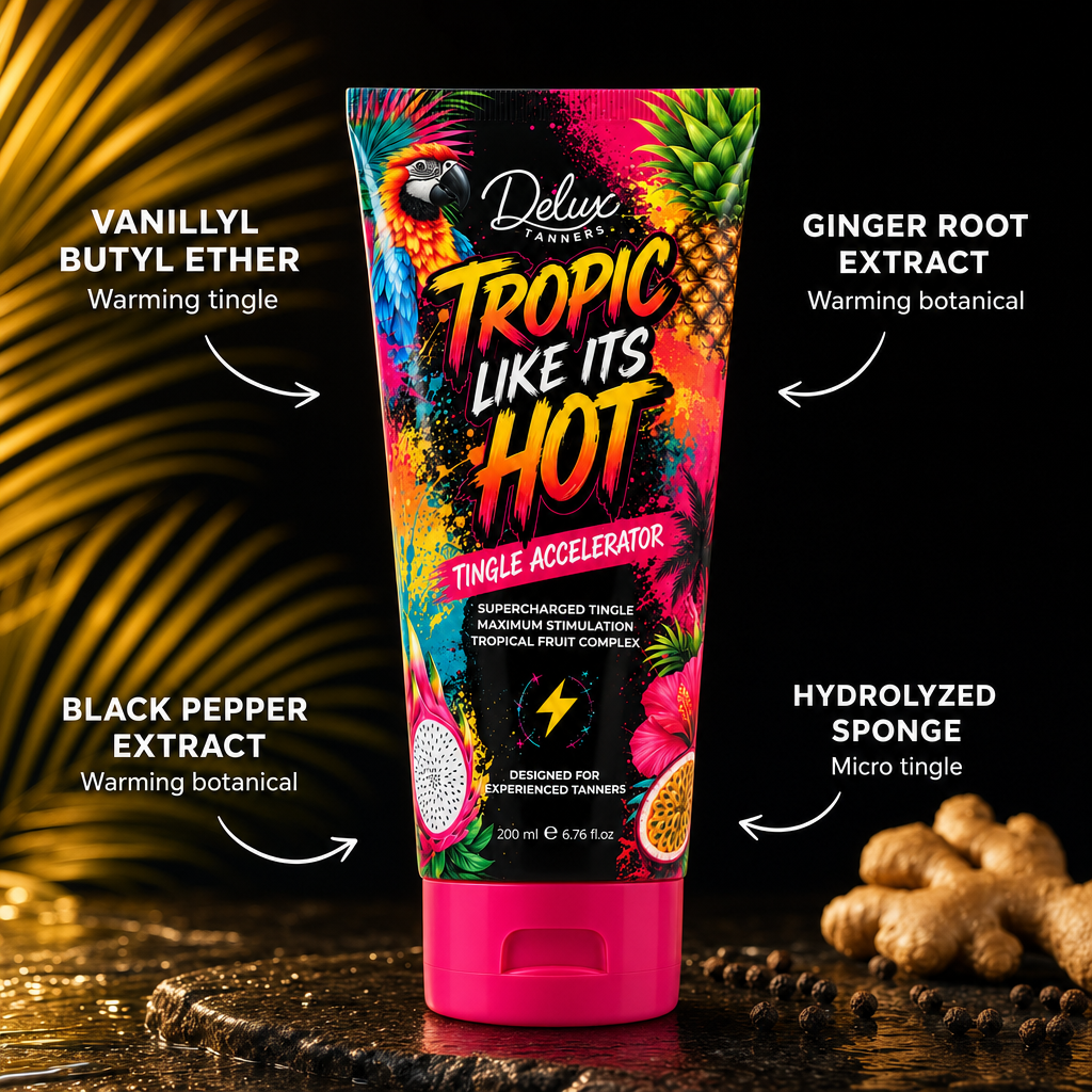 Tropic Like It's Hot tingle complex: vanillyl butyl ether, ginger root extract, black pepper extract, hydrolysed sponge