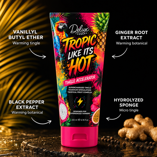 Tropic Like It's Hot tingle complex: vanillyl butyl ether, ginger root extract, black pepper extract, hydrolysed sponge