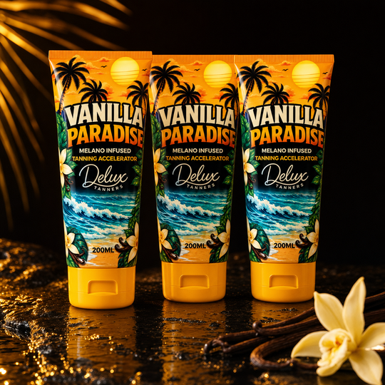 Three tubes of Vanilla Paradise Next-Gen cream